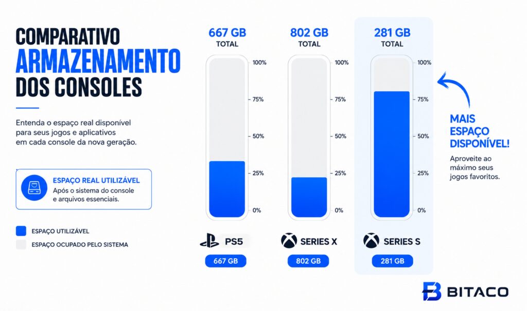 espaço de armazenamento disponível no PS5 e Xbox para o GTA 6