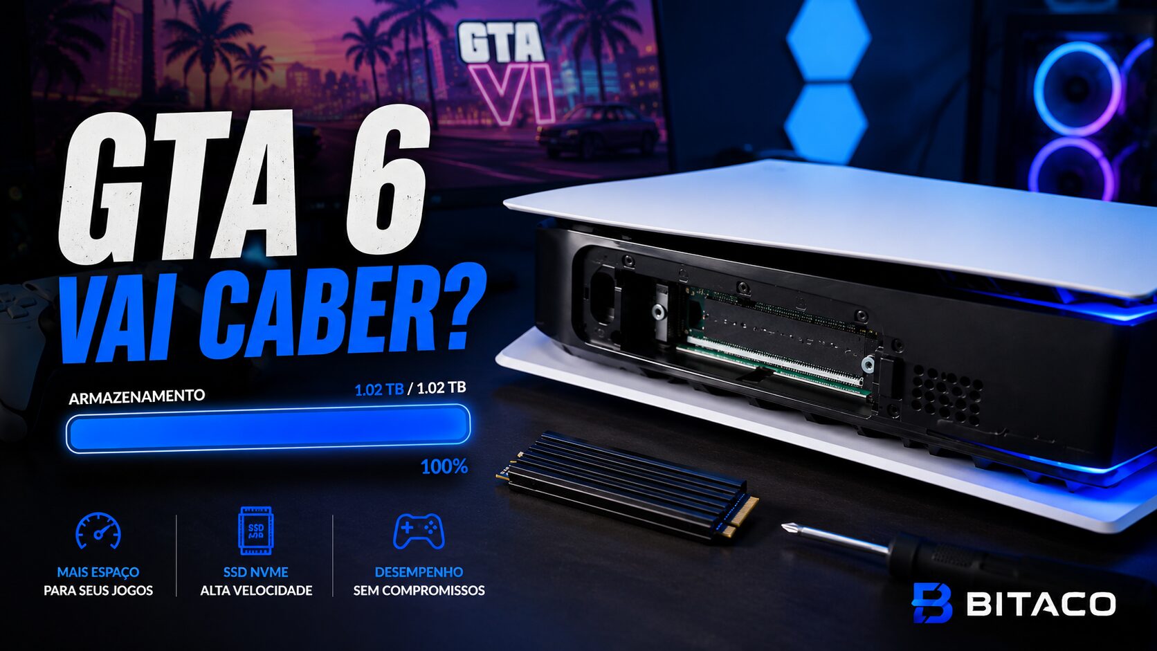 SSD para GTA 6 instalado no PlayStation 5